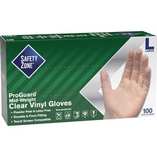 The SZN GVP9LG1 Safety Zone 3 Mil General-purpose Vinyl Gloves - Large