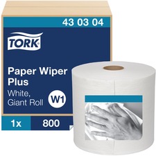 Svenska TRK 430304 Tork Paper Wiper Plus - 1 Ply - 800 Sheetsroll - 12