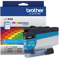 Original Brother LC406CS Inkvestment Lc406c Standard Yield Inkjet Ink 