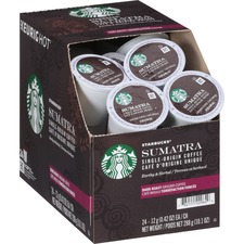 Starbucks SBK 12434953 Starbucks K-cup Sumatra Coffee - Dark - 24  Box