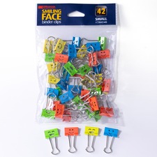 Officemate OIC 31090 Smiling Face Binder Clips, Small, Assorted Color 