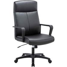 Lorell LLR 41851 High-back Bonded Leather Chair - Bonded Leather Seat 