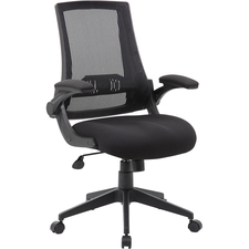 Norstar BOP B6776BK Boss Mesh Back, Flip Arm Task Chair - Black Seat -