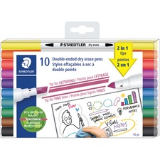 Staedtler STD 3010TB10A6 Staedtler Double-ended Dry Erase Pens - Chise