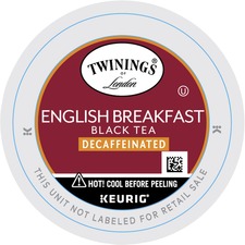 R TWG 08757 Twinings Of London Decaf English Breakfast Black Tea K-cup