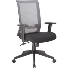 Norstar BOP B6566GYBK Boss Mesh Task Chair - 5-star Base - Gray, Black