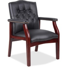 Norstar BOP B959BK Boss Traditional Guest Chair - Black Vinyl Seat - B