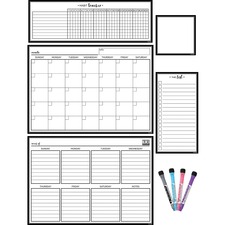 Teacher TCR 77407 Black Amp; White Dry-erase Magnetic Calendar Set - B