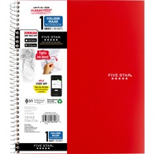 Acco MEA 820002CK1 Five Star Wirebound Notebook - 1 Subject(s)100 Page