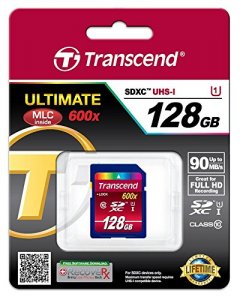 Transcend TS128GSDXC10U1 128gb Sdxc Class10 Uhs-i Card,600x