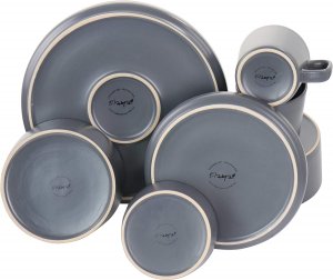 Elama EL-LUXMATTE-DG Luxmatte Contemporary Dinnerware Set, 20 Piece, D