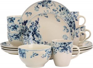 Elama EL-DESSERT-ROSE Traditional Dessert Rose 16 Piece Dinnerware Set