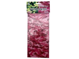 Bulk AE102 10 Piece Paper Lunch Bags In Assorted Camouflaged Colors