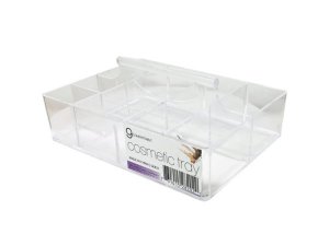 Bulk GE831 9 Compartment Acrylic Cosmetic Organizer With Carrying Hand