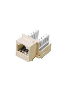 Vanco 0002-0566 Cat5e 90 Degree Keystone 8 Conductor Lt Almond