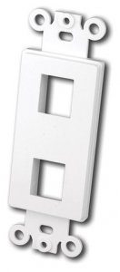 Vanco 0002-0412 Vanco Decora Keystone Wall Plate - 2 Ports, White