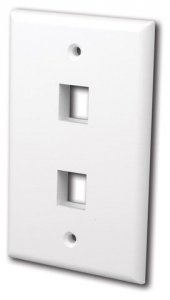 Vanco 0002-0401 Vanco Multimedia Keystone Wall Plate - 2 Port, White