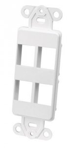 Vanco 0002-0414 Vanco Decora 4-port Keystone Wall Plate - White