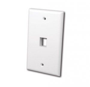 Vanco 0002-0400 Single Port Multimedia Keystone Wall Plate - White