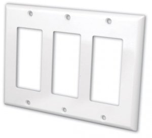 Vanco 0002-0481 Decora White Triple Gang Outlet Cover