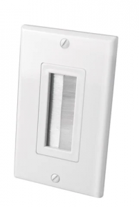 Vanco 0002-0133 Single Gang Bulk Cable Wall Plate - White