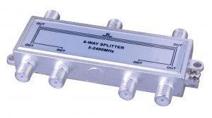 Vanco 0002-0391 Vanco 6-way 2.4ghz Satellite Splitter With Mounting Ha