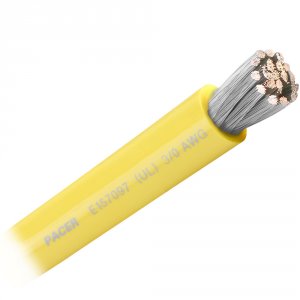 Pacer WUL3/0YL-FT Pacer Yellow 30 Awg Battery Cable - Sold By The Foot