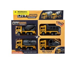 Bulk GH895 4 Pack Pull Back Construction Site Toy Truck Set