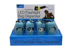 Bulk DI740 Dog Walking Led Flashlight Bag Dispenser With 15 Bags Count