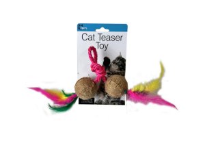 Bulk GE702 Jute Cat Toy Ball With Feather