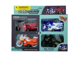 Bulk GH896 4 Pack Pull Back Toy Motorcycle Racer Set