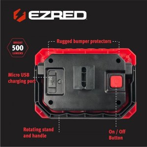 Ezred XLM500RED Ez Red Extreme Magnet Worklight Red Logo Cob Color Box