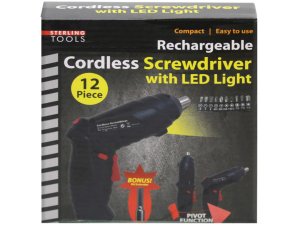 Bulk GH947 Cordless Screwdriver With Led Light And Bits Included