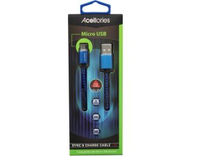 Bulk AB368 Acellories 6 Foot Micro Usb Cable In Blue