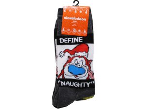 Bulk AB337 2 Pack Hey Arnold Define Naughty Crew Socks Size 10-13