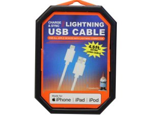 Bulk AB151 Travelocity 4.5 Foot Mfi Iphone Lightning Cable Assorted Wh