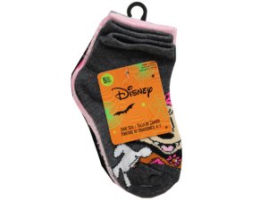 Bulk AB492 Minnie Mouse 5 Pack Kids Quarter Socks With Trick Or Treat 