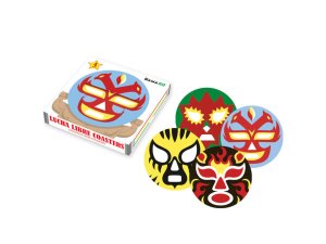 Bulk AA804 Gamago 4 Pack Lucha Libre Coasters