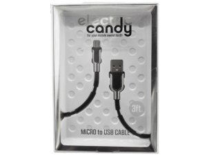 Bulk AA880 Electric Candy 3 Foot Micro Usb Cable In Black