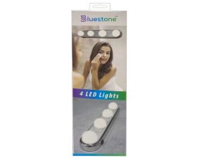 Bulk AA817 Bluestone Lit Home 4 Led Bulb Silver Vanity Light Strip