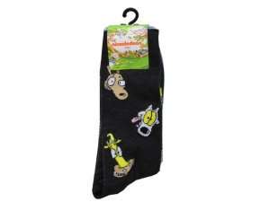 Bulk AB339 2 Pack Rugrats Eat Snooze Repeat Crew Socks Size 10-13