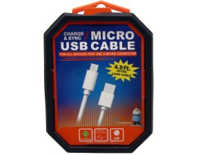 Bulk AB154 Travelocity 4.5 Foot Micro Usb Cable Assorted White And Bla