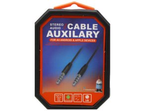 Bulk AB153 Travelocity Audio Auxilary Cable Assorted White And Black