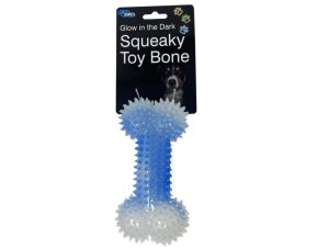 Bulk DI731 Glow In The Dark Squeaky Toy Bone