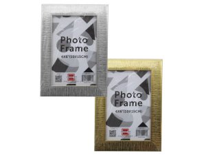 Bulk AB624 4x6 Photo Frame Assorted Gold And Silver Lined Design