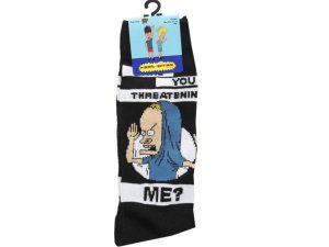 Bulk AB499 1 Pack Beavis And Butthead Mens Crew Socks In Sizes 10-13