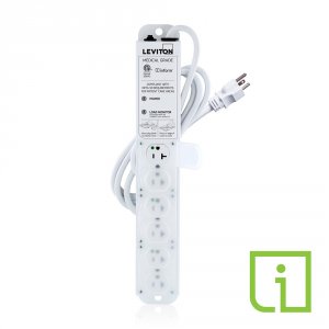 Leviton 53C6M-2N7 20a 6-out 7 Cord Medical Grade Power Strip Technolog