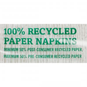 Seventh SEV 13713 100% Recycled Paper Napkins - 1 Ply - 11.50 X 12.50 