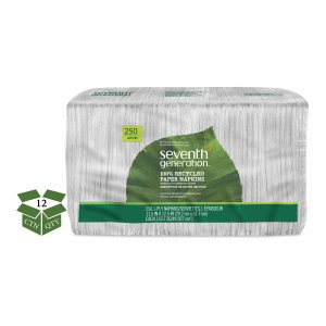 Seventh SEV 13713 100% Recycled Paper Napkins - 1 Ply - 11.50 X 12.50 