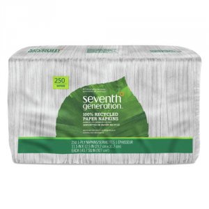 Seventh SEV 13713 100% Recycled Paper Napkins - 1 Ply - 11.50 X 12.50 